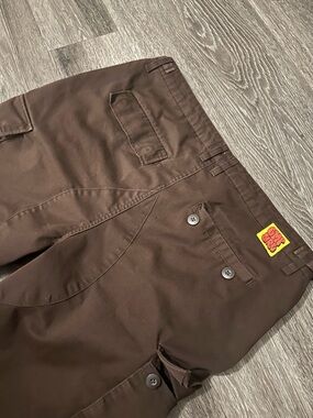 Empyre Cargo Pants Brown Cotton Blend Relaxed Fit Pockets Mens 36 skater w/ belt